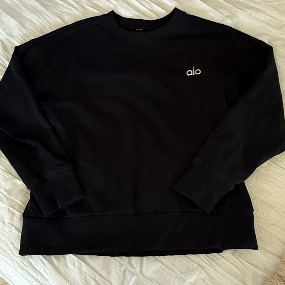 ALO Yoga Black Crew Neck Sweater